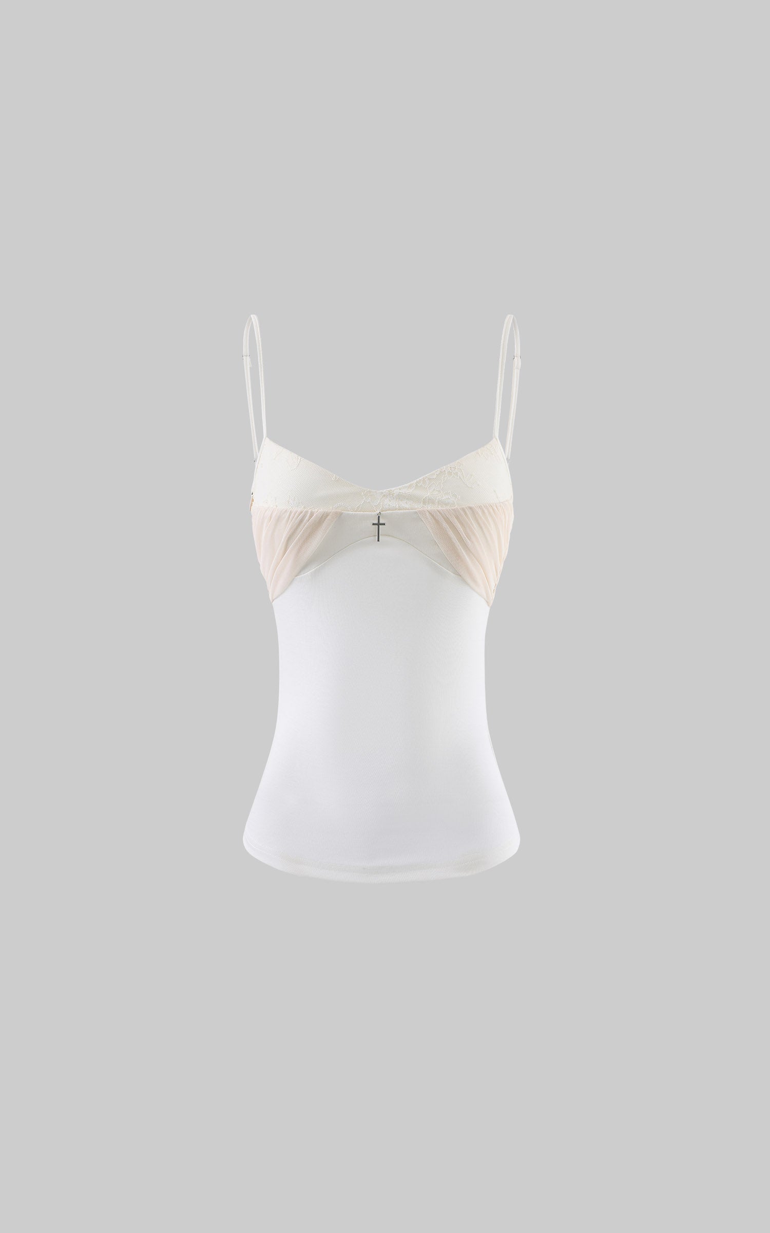 Rase le sol Lace-Trim Ruched Camisole Top