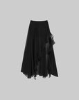 WARDEN EDGE Layered Mesh Midi Skirt