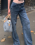 Rase le sol Deconstructed Paneled Straight-Leg Jeans - PINKPARKS