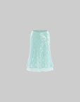 ROVENTE Jupe midi en tulle transparent à sequins menthe