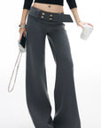 IAMXIAA Low Rise Wide Leg Trousers with Statement Belt