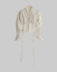 DOINDULGE Structured Corset-Panel Ruched Shirt