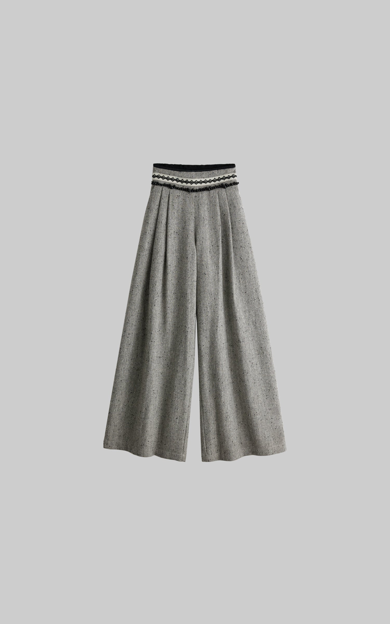 DOINDULGE Pleated Wide-Leg Trousers