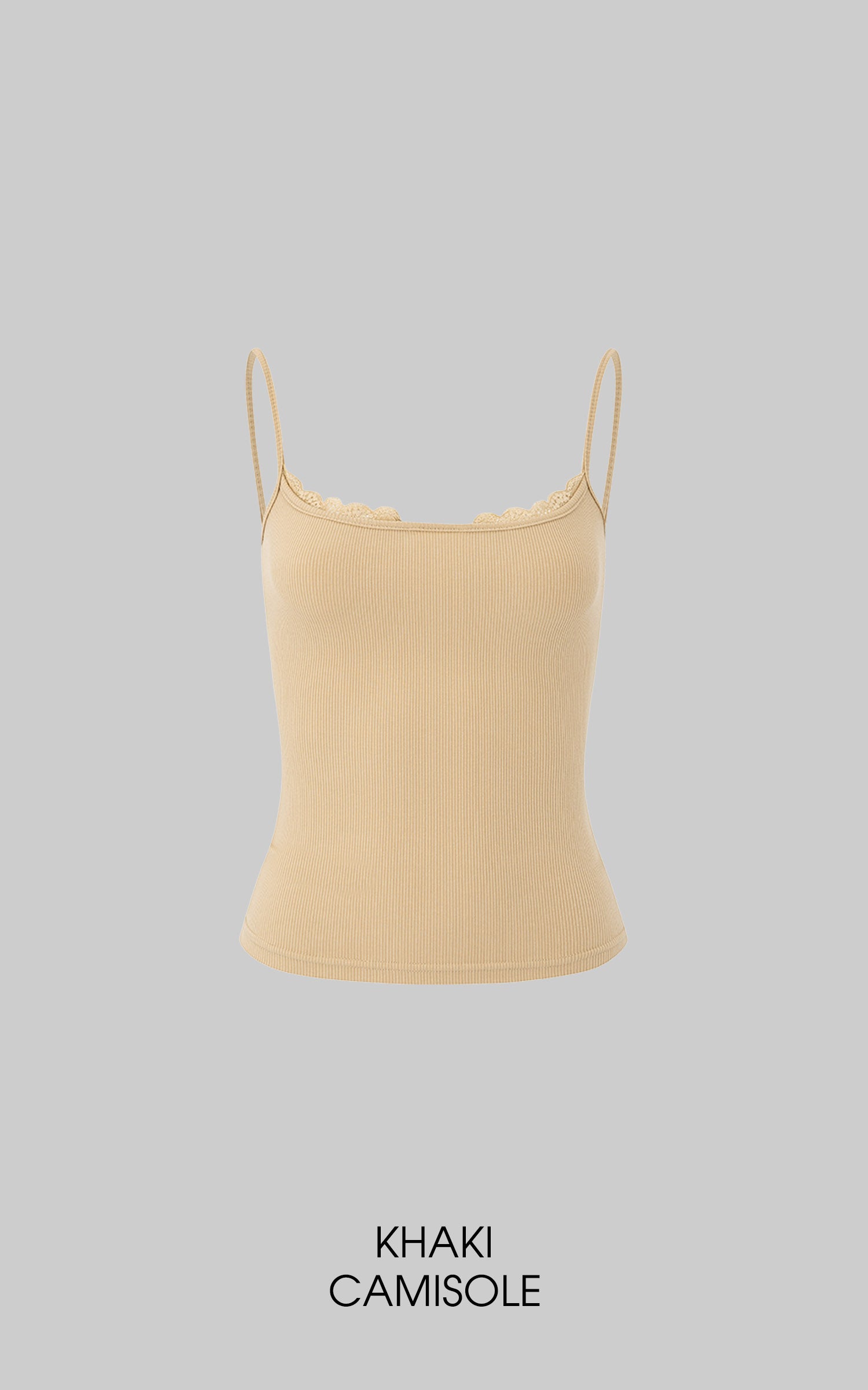 IAMXIAA Soft Stretch Lace Detail Fitted Cami Top