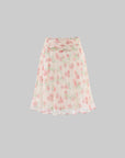 Hydrae Jupe midi vintage en chiffon à motif floral