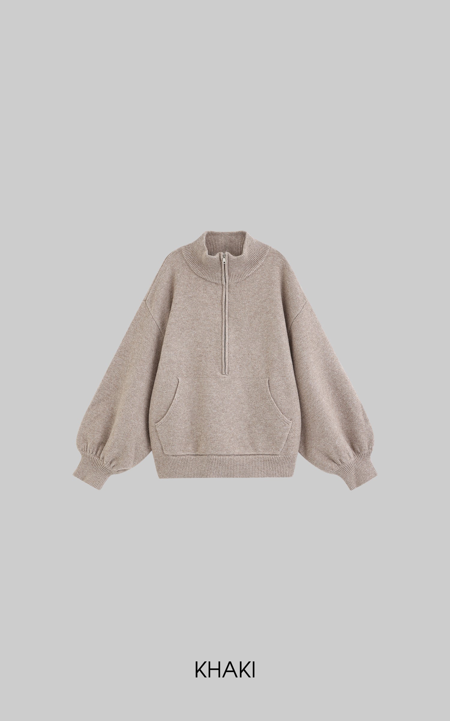 WARDEN EDGE High Neck Oversized Half-Zip Sweater