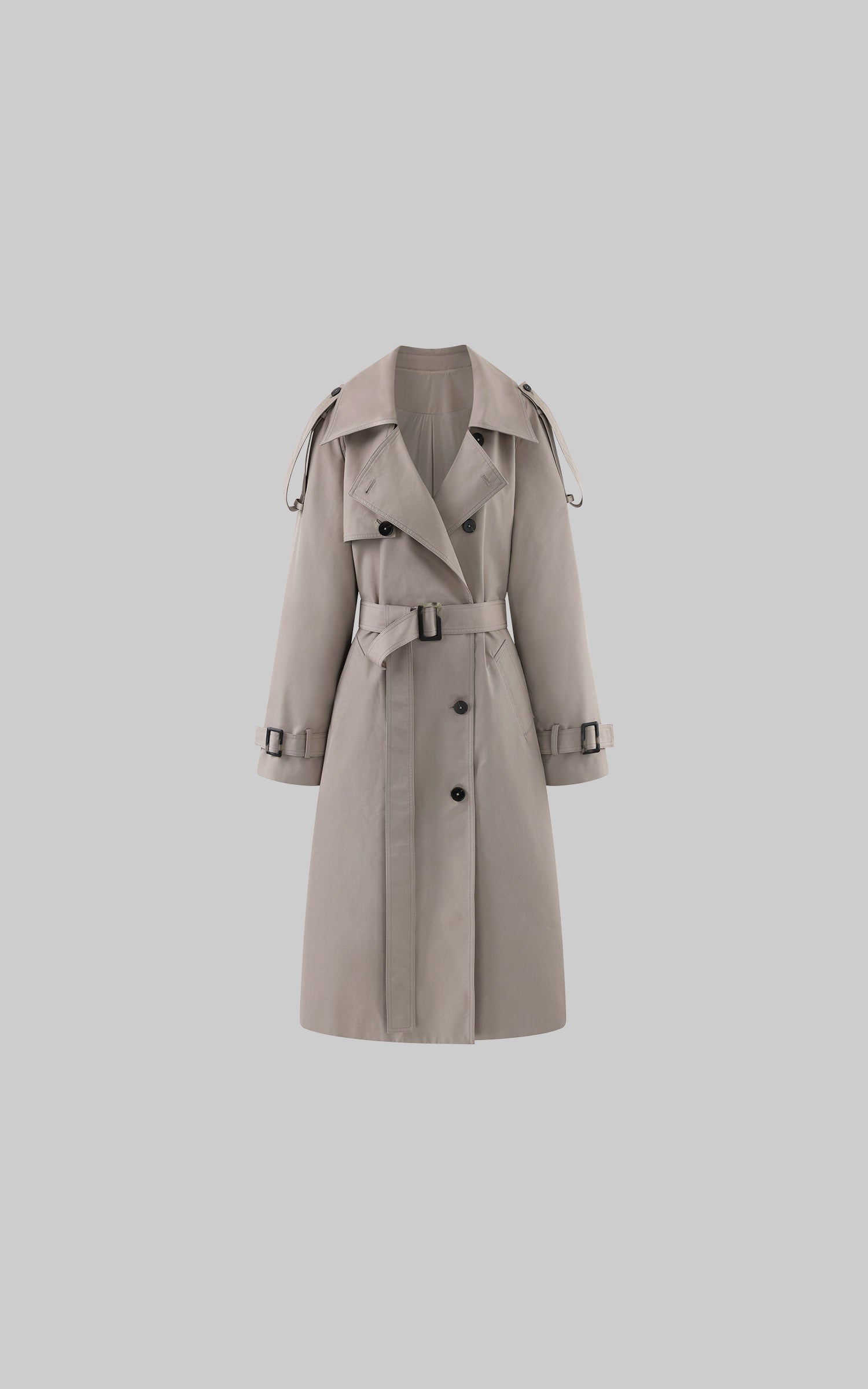 WARDEN EDGE Trench-coat ceinturé à rabat tempête oversize