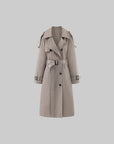 WARDEN EDGE Trench-coat ceinturé à rabat tempête oversize