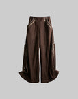 DOINDULGE Structured Embroidered Wide-Leg Trousers