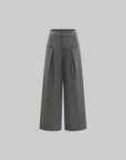 Rase le sol Pantalon large plissé taille haute