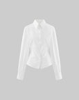 WARDEN EDGE Sculpted-Waist Point-Collar Shirt