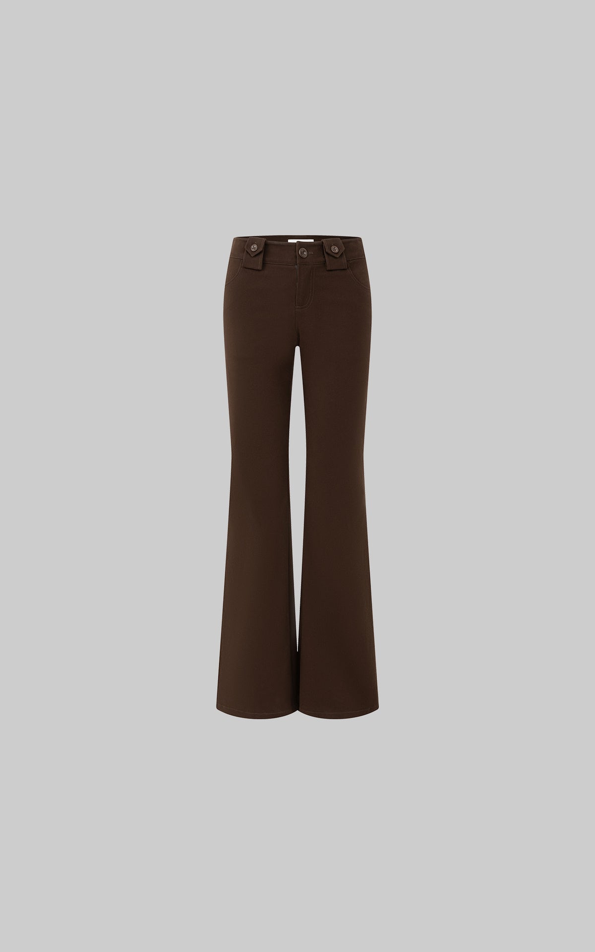 IAMXIAA Pantalon évasé ajusté à taille haute avec double bouton