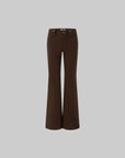 IAMXIAA Pantalon évasé ajusté à taille haute avec double bouton