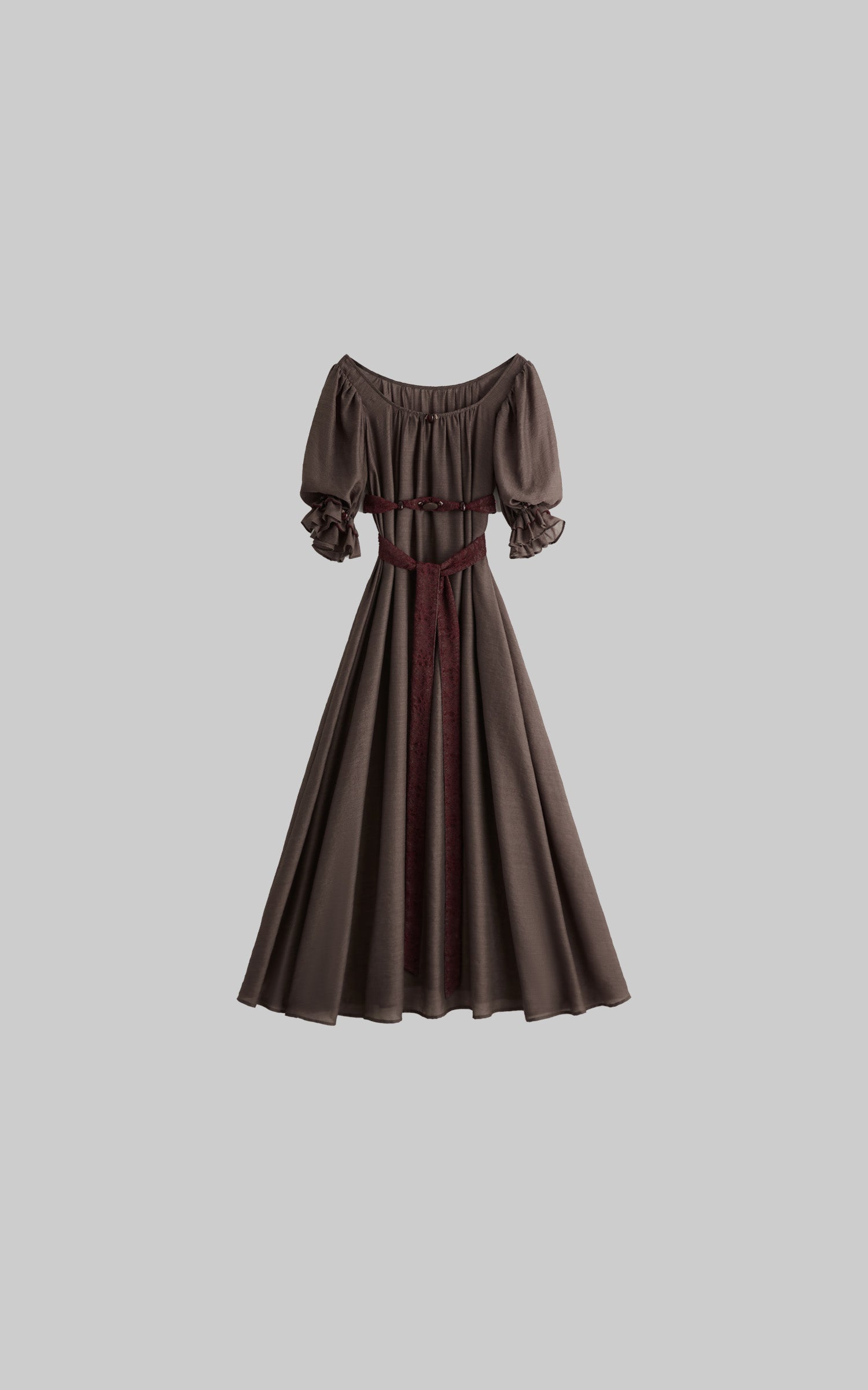 DOINDULGE Square Neck Puff Sleeve Maxi Dress