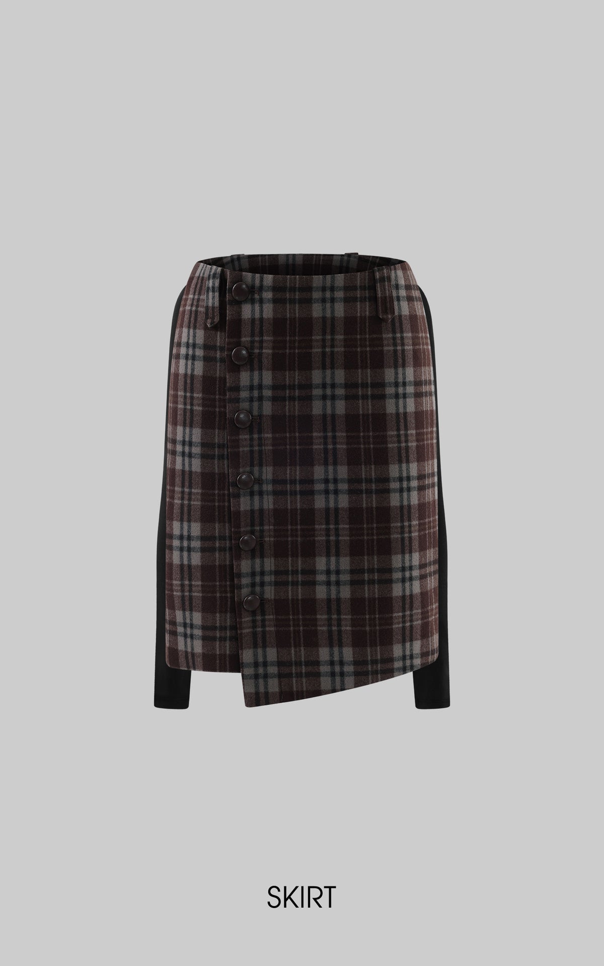 Hydrae Lace-Up Open-Back Top &amp; Asymmetric Plaid Skirt Set