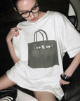 0122stepll T-shirt oversize à imprimé sac