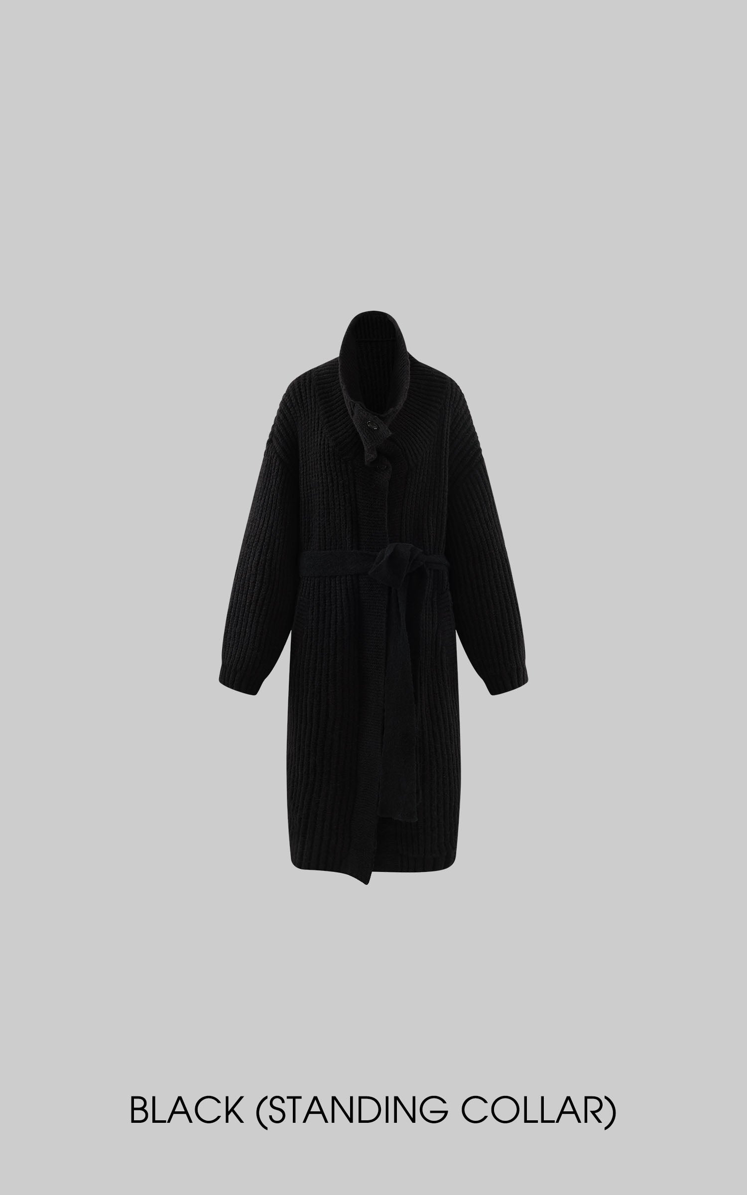 0122stepll Oversized Belted Knit Cardigan Coat