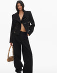 0122stepll High Collar Cropped Military Jacket