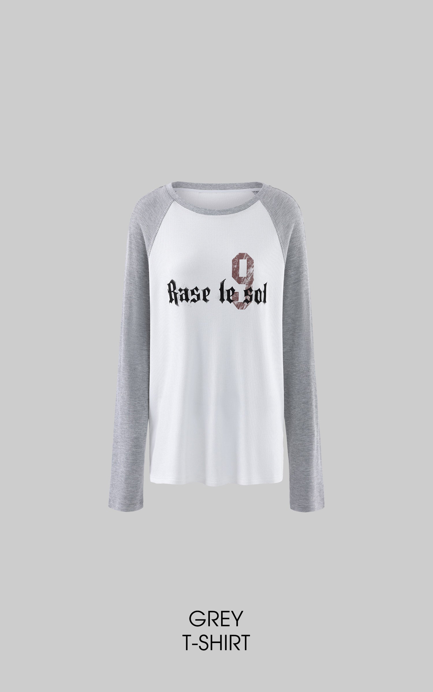 Rase le sol Contrast Raglan Graphic Long Sleeve Top &amp; Low-Rise Shorts Set