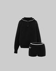 Rase le sol Monastic Knitwear Set with Hoodie Pullover & Shorts