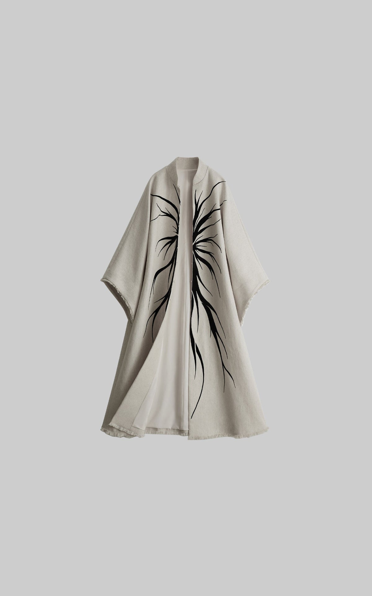 DOINDULGE Avant-Garde Raw Hem Long Coat