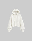WARDEN EDGE Cable Knit Hooded Sweater and Shorts Set