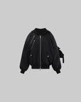 Rase le sol Black Hooded Jacket with Multiple Pockets