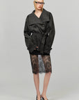 0122stepll Washed Suede Belted Biker Jacket