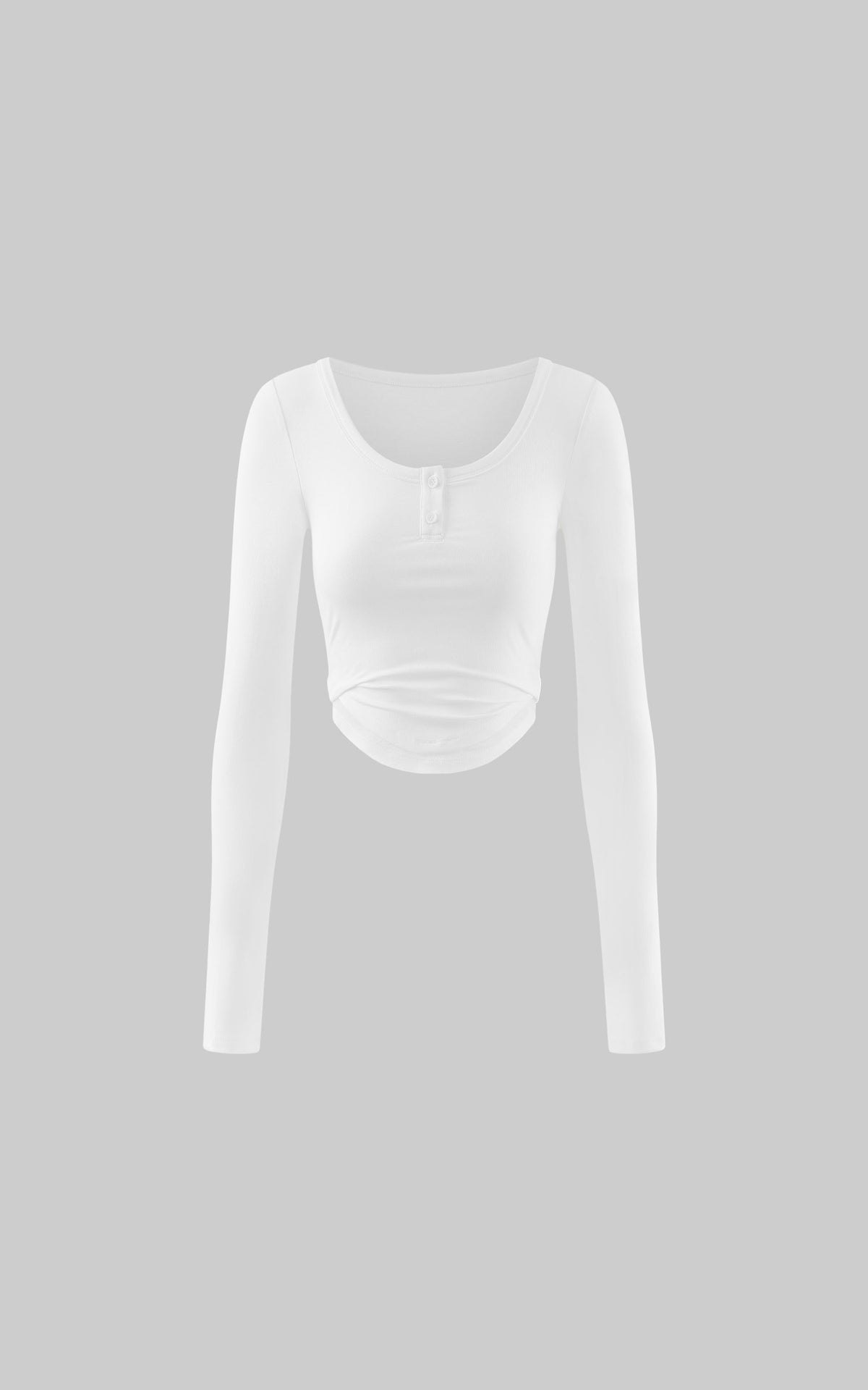 WARDEN EDGE Layered Hem Scoop-Neck Long Sleeve Top