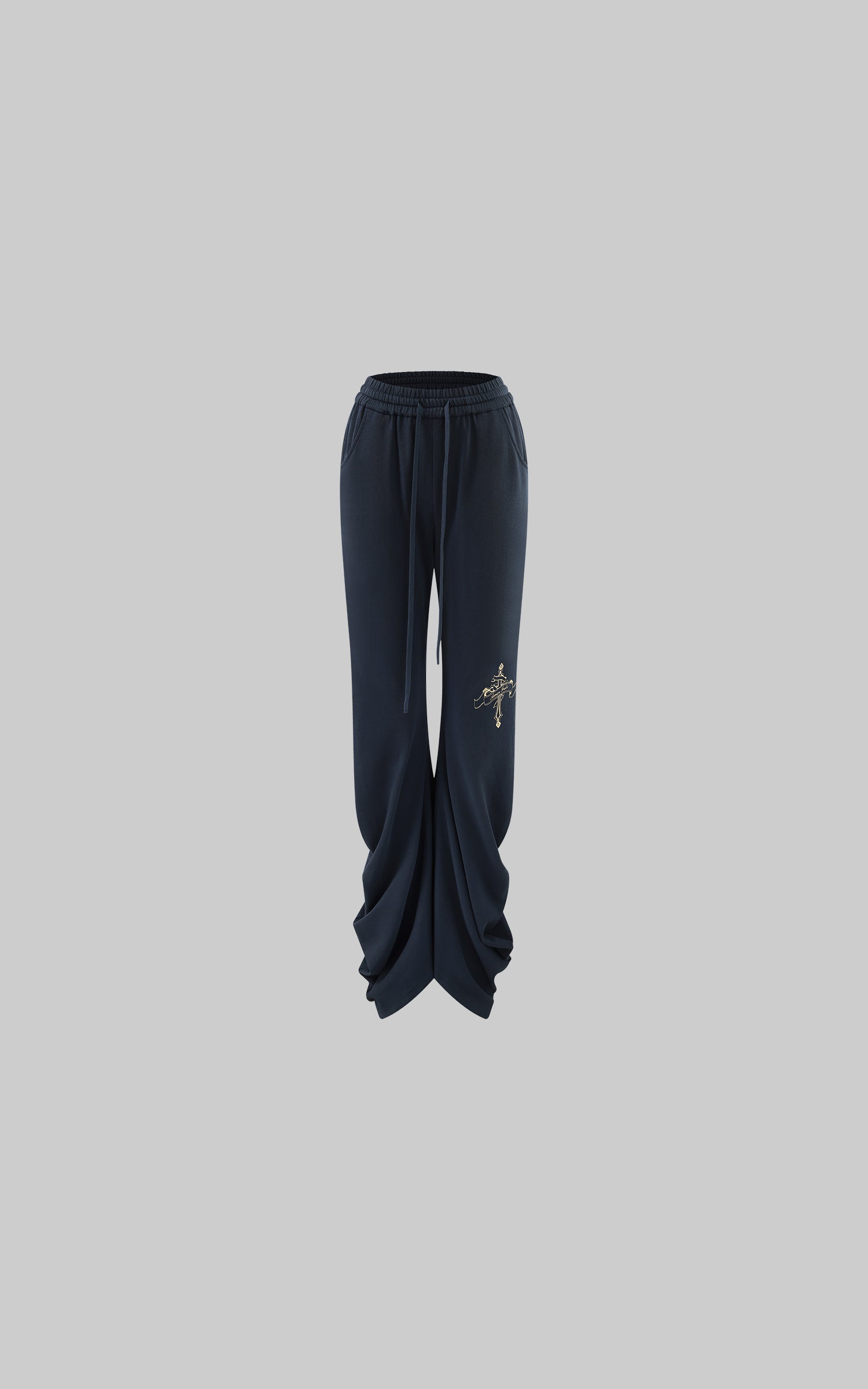 Rase le sol Draped Split-Hem Sweatpants