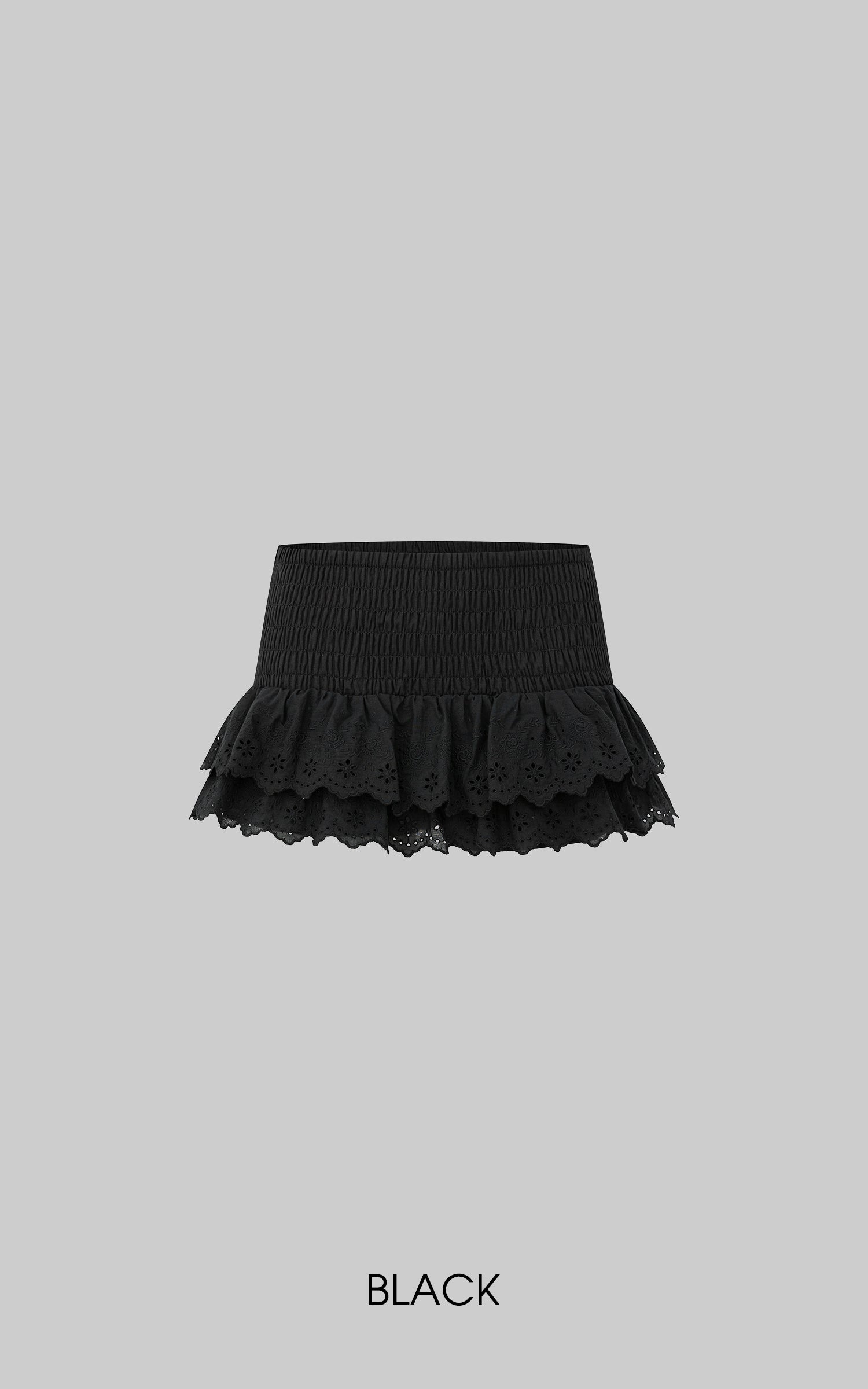 IAMXIAA Jupe Mini à Volants en Dentelle Brodée