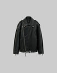 WARDEN EDGE Oversized PU Leather Moto Jacket