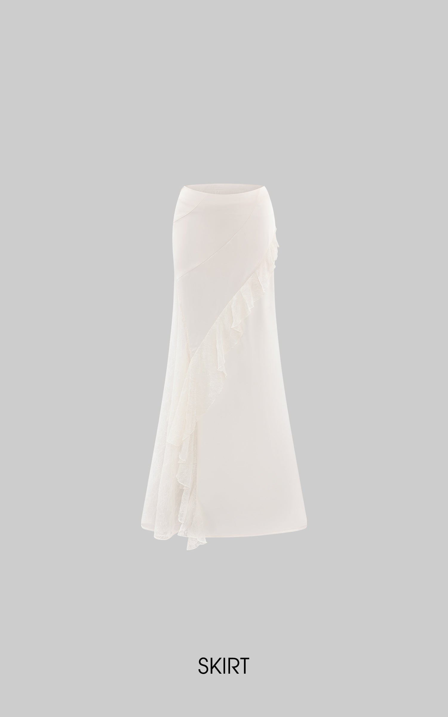 Rase Le Sol 니트 가디건 &amp; 캐미 탑 투피스 세트와 비대칭 레이스 미디 스커트