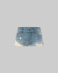 IAMXIAA Jean délavé taille basse Short