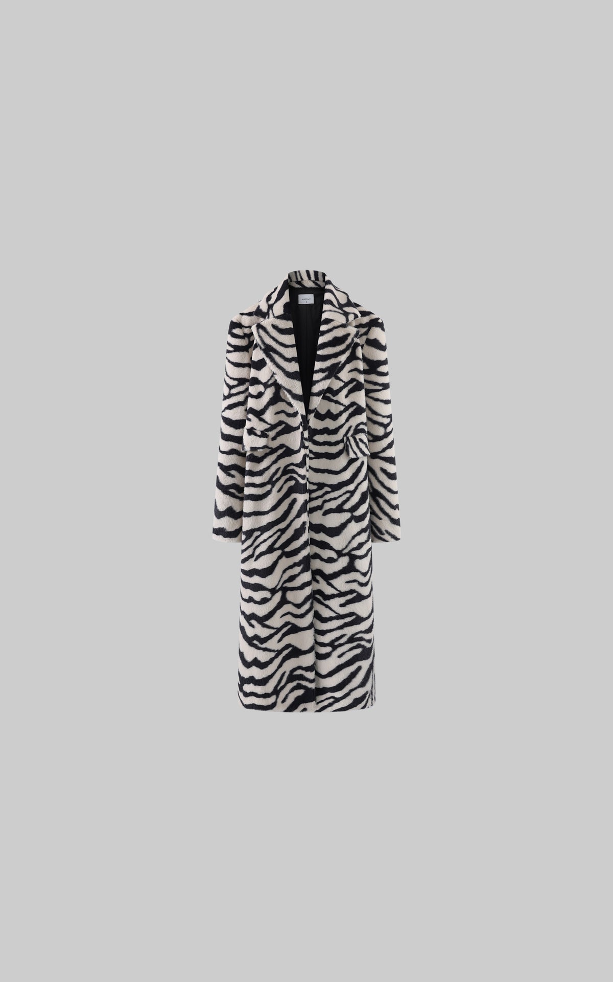 0122stepll Zebra Faux Fur Long Coat