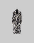 0122stepll Zebra Faux Fur Long Coat