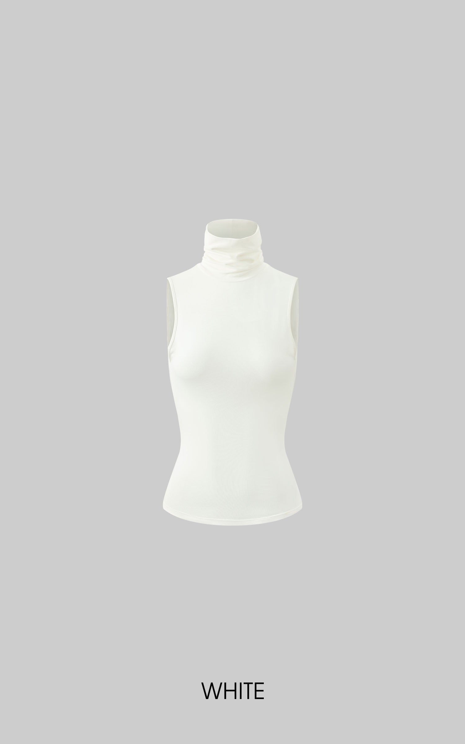 0122stepll Haut sans dos à col montant et sans manches