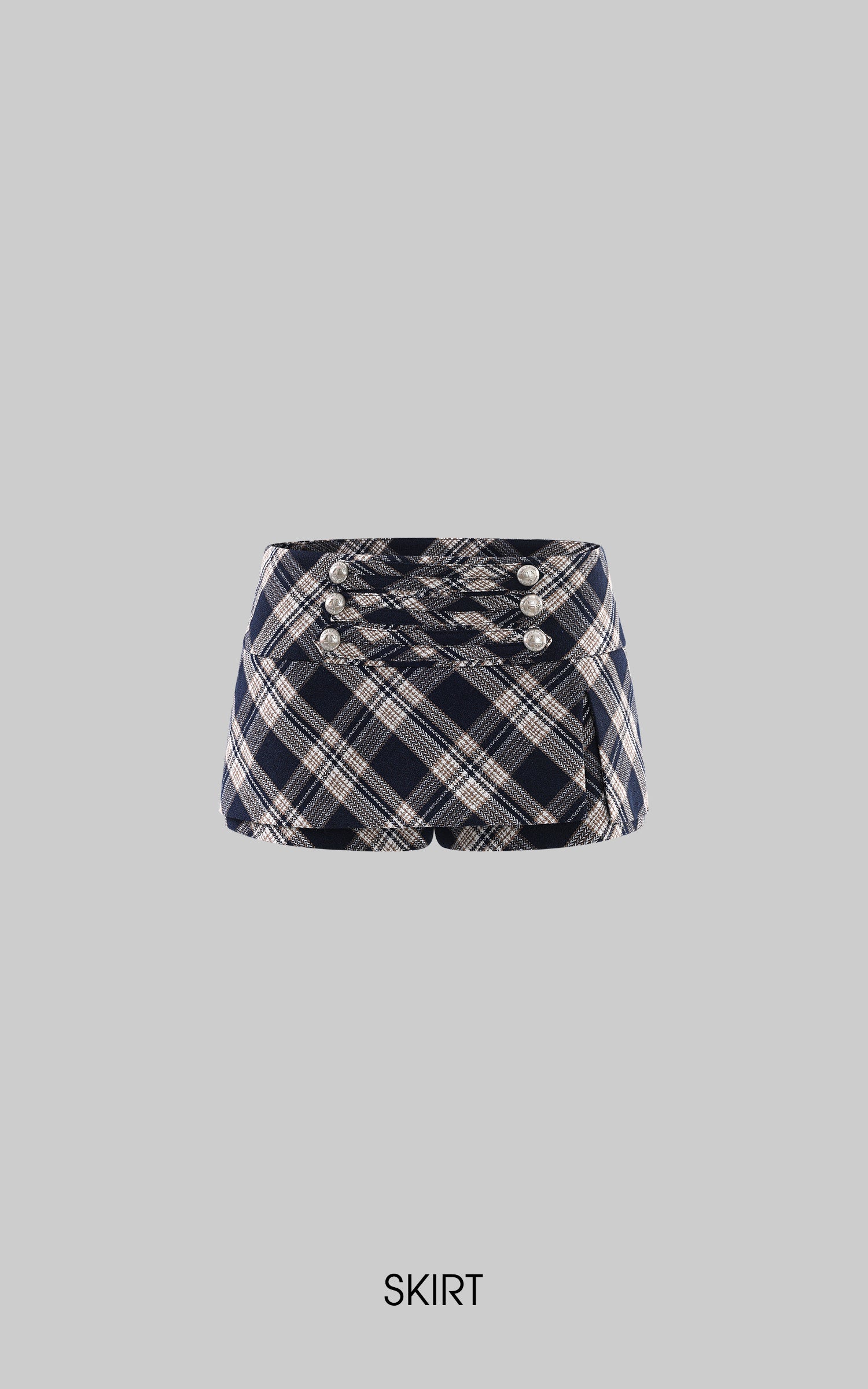 0122stepll Plaid Cropped Top &amp; Mini Skirt Set