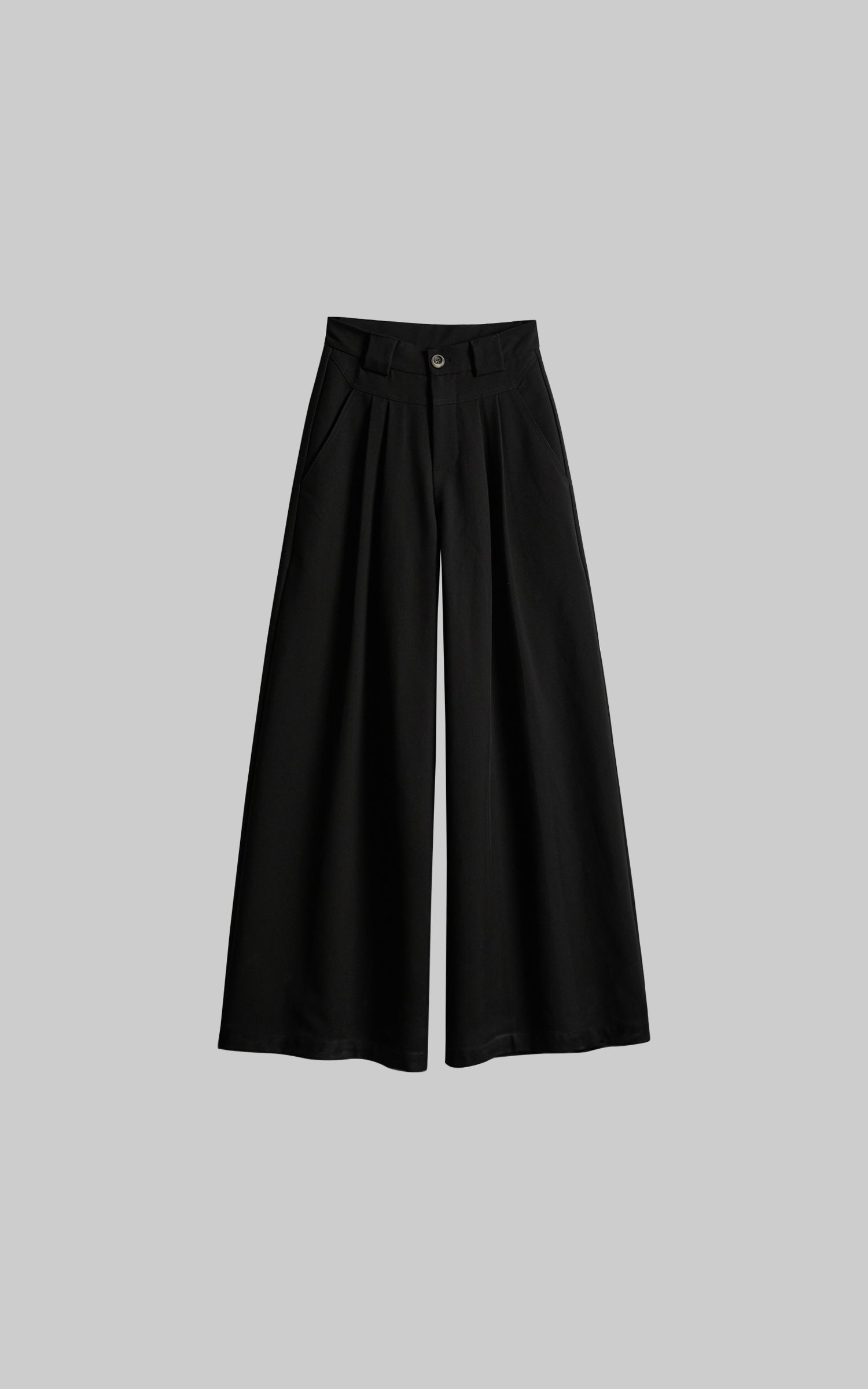 DOINDULGE Wide Leg Pleated Trousers with Structured Waistband