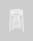 WARDEN EDGE Off-Shoulder Ruched Long Sleeve T-Shirt