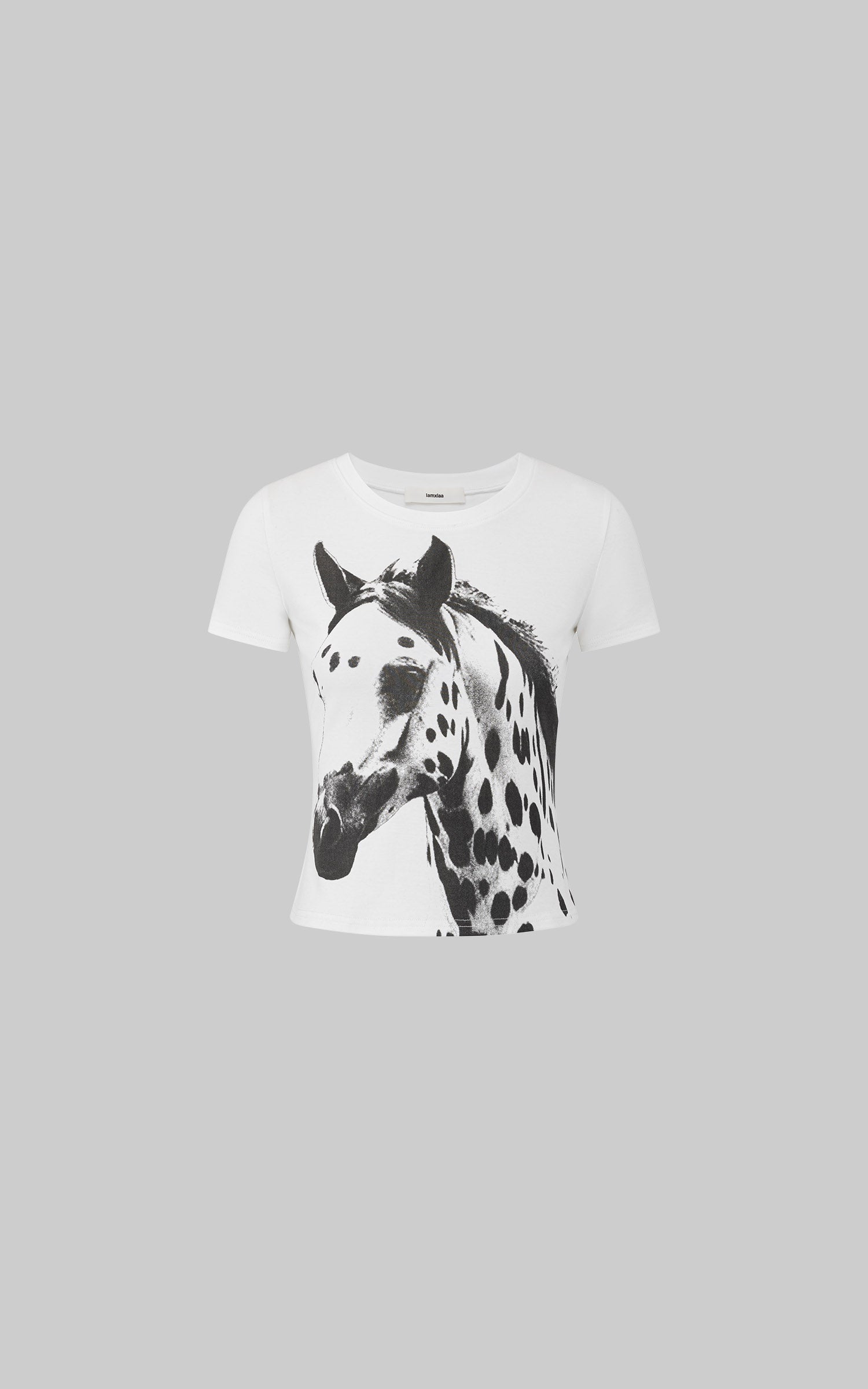 IAMXIAA Vintage Horse Graphic Fitted Baby Tee