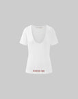 Rase le sol Deep V Cross-Stitch Gothic Letter Tee - PINKPARKS