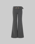 IAMXIAA Low Rise Wide Leg Trousers with Statement Belt