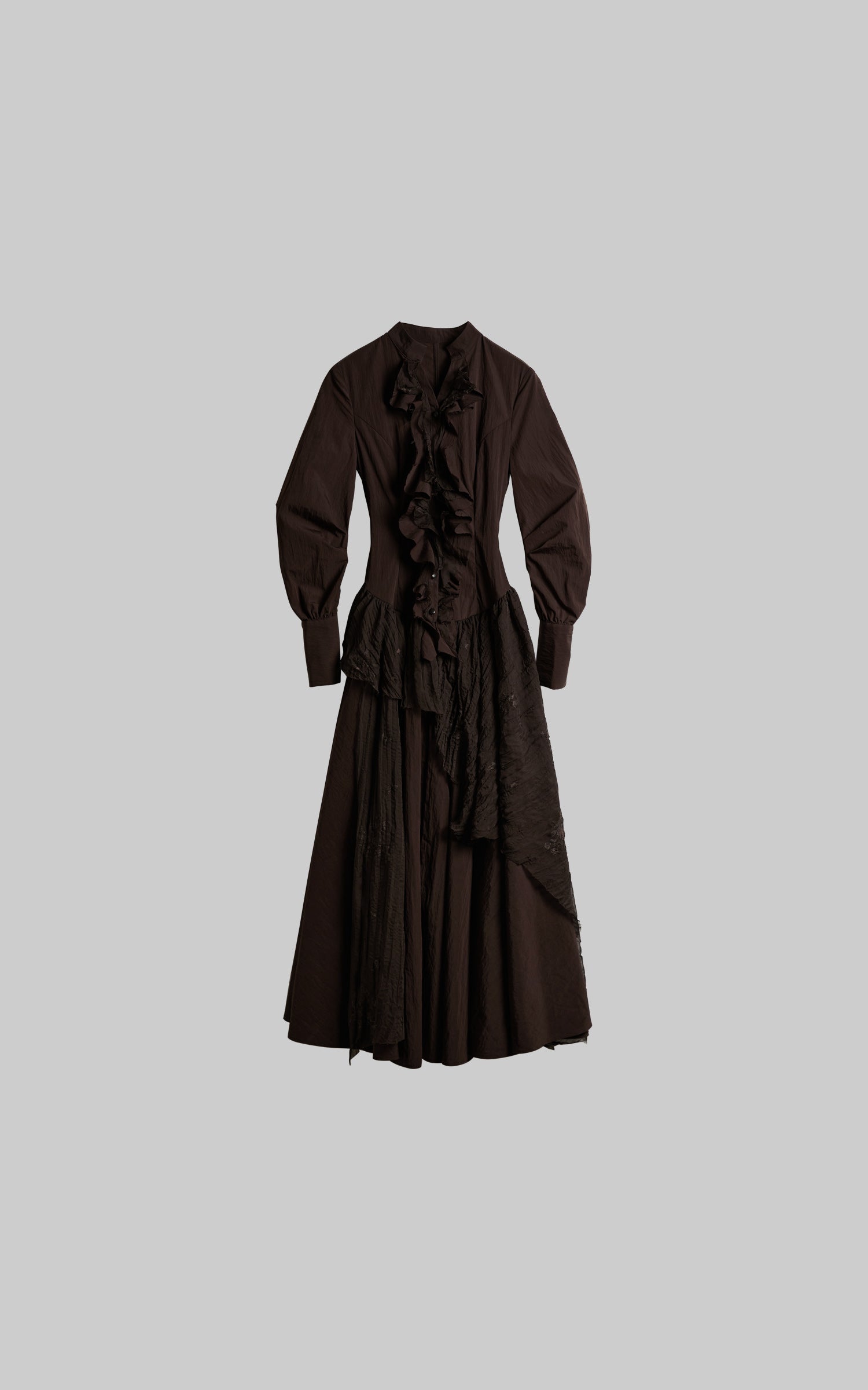 DOINDULGE Textured Ruched Shirt Dress
