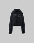 WARDEN EDGE Cropped Graphic Hoodie & Shorts Set