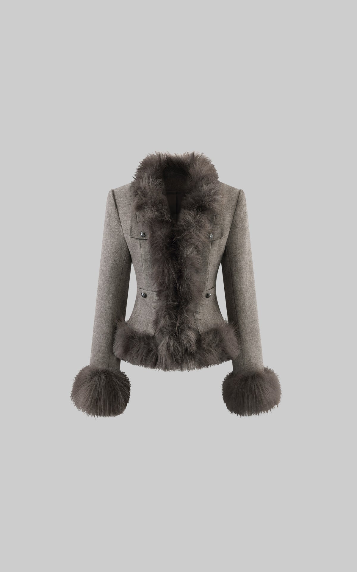 Hydrae Veste cintrée à taille sculptée et garniture en peluche