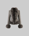 Hydrae Veste cintrée à taille sculptée et garniture en peluche