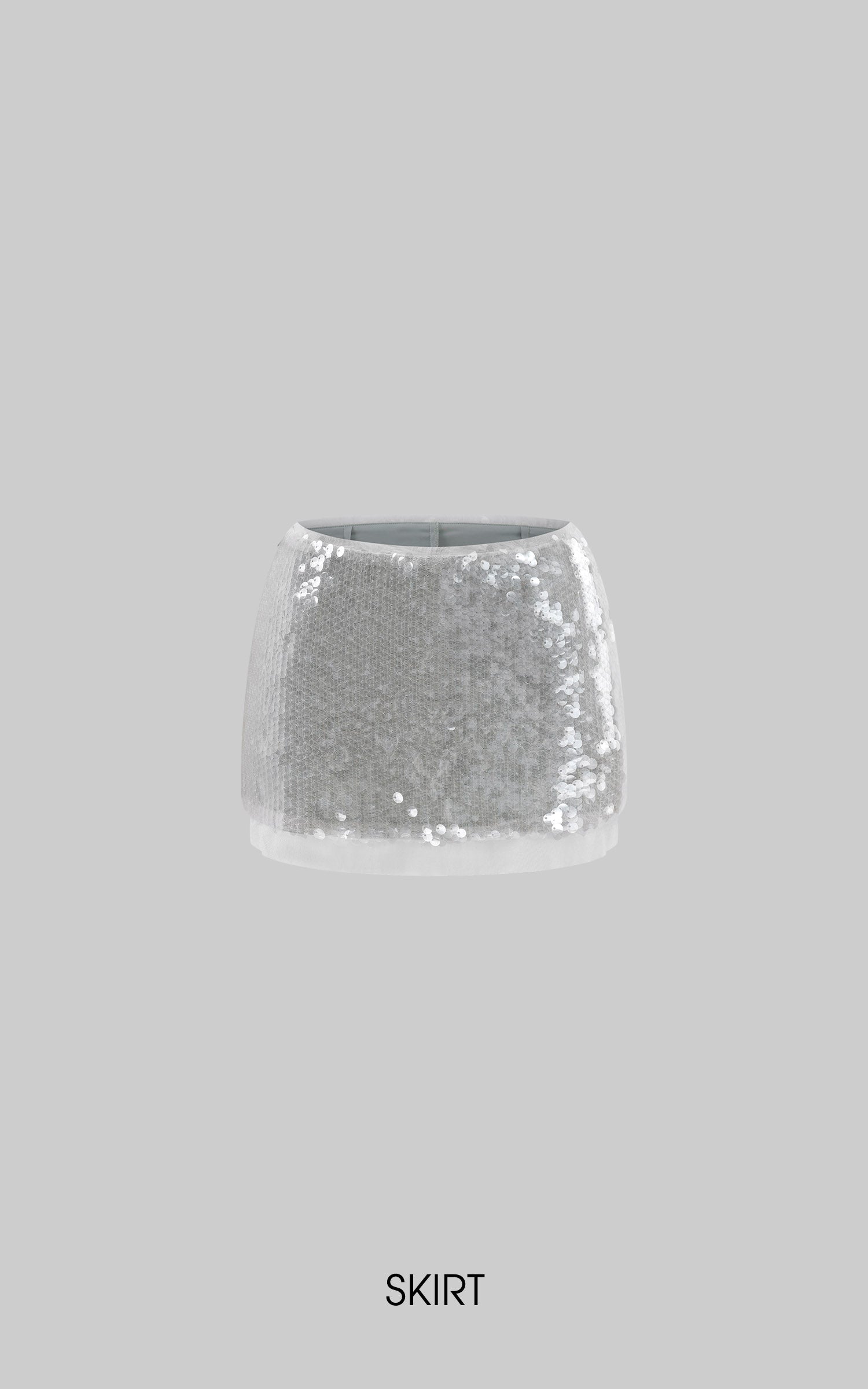 ROVENTE Lace Satin Corset Top &amp; Sequin Mini Skirt Two Piece Set