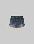 IAMXIAA Washed Low Rise Denim Shorts