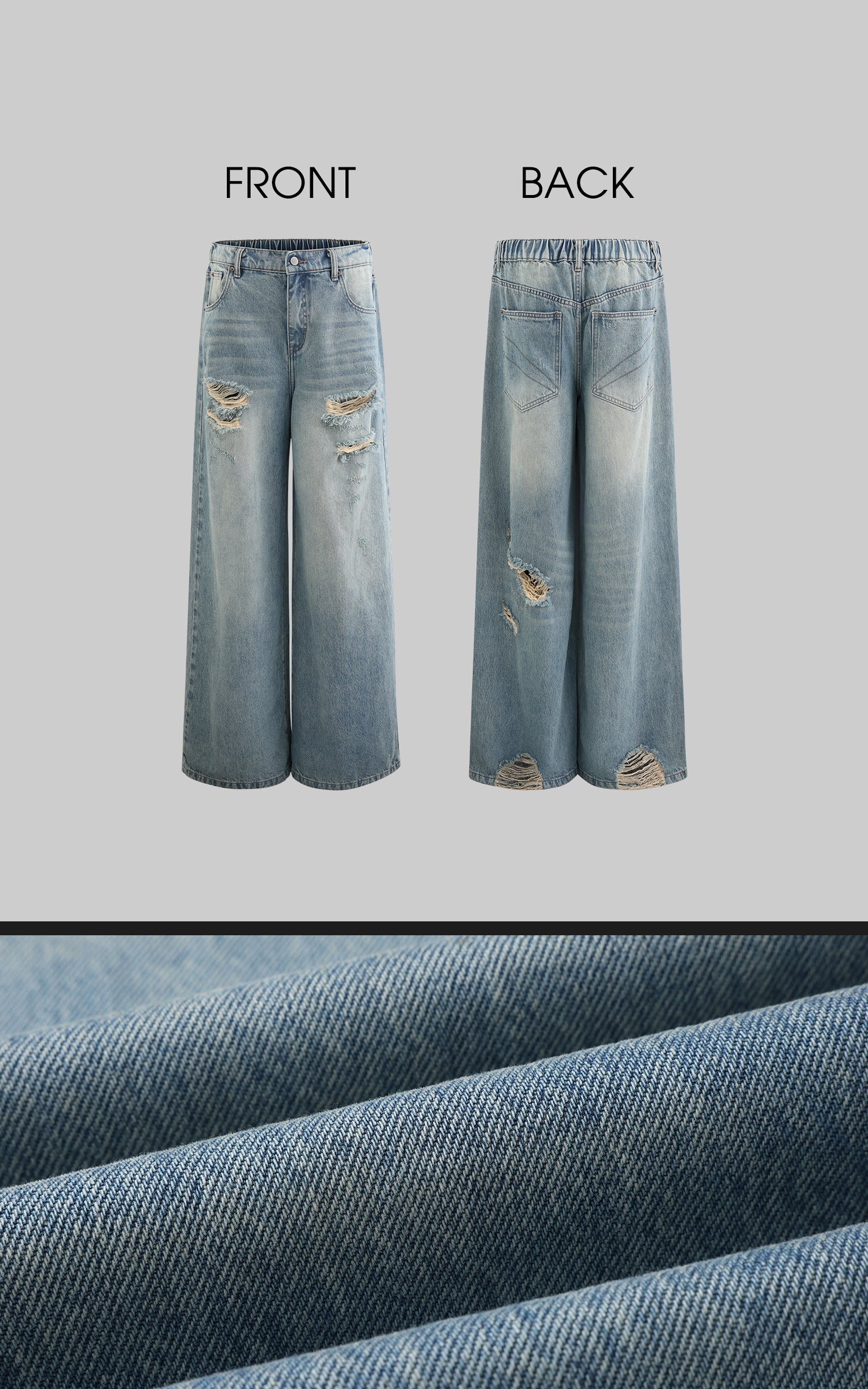 Rase le sol Distressed Wide-Leg Jeans